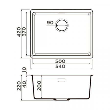 Кухонная мойка Omoikiri Kata 54-U-DC Artgranit темный шоколад 4993409