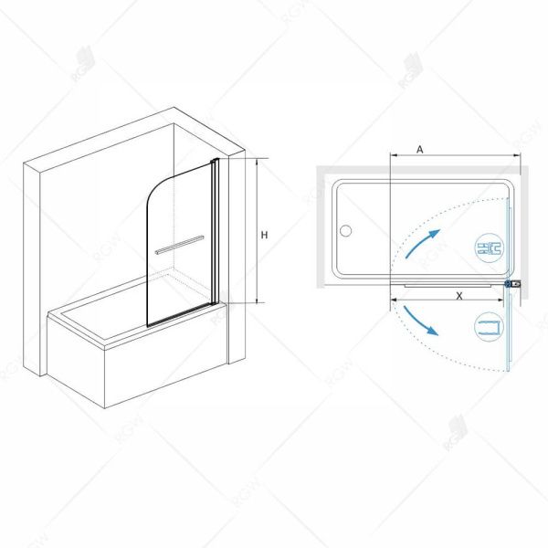 Шторка на ванну RGW SC-15 06111508-11 прозрачное стекло, хром