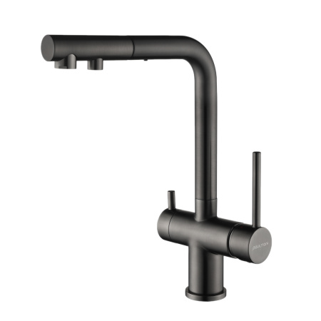 Смеситель для кухни Paulmark SERPENTINE Se213222-GM, вороненая сталь