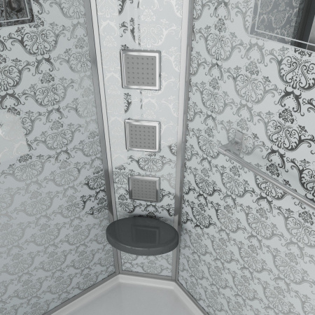 Душевая кабина Niagara Luxe NG-7711WL (90x120х215) низкий поддон(15см),дверь раздвижная,стенки серебро,6 мест