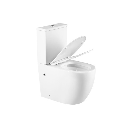 Унитаз-компакт Vincea Evo VT2-34 безободковый, белый, Geberit, ультратонкое сиденье soft-close, P-trap