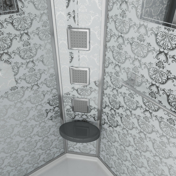 Душевая кабина Niagara Luxe NG-7711WL (90x120х215) низкий поддон(15см),дверь раздвижная,стенки серебро,6 мест