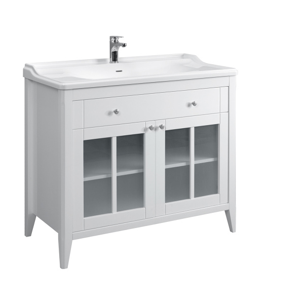 Тумба под умывальник Belux Дуглас напольная 100-01 Белый глянцевый