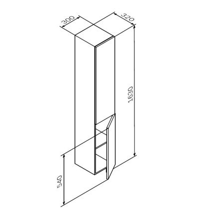 Шкаф-пенал AM.PM Gem M90CHR0306GM подвесной, правый, 30 см, графит матовый