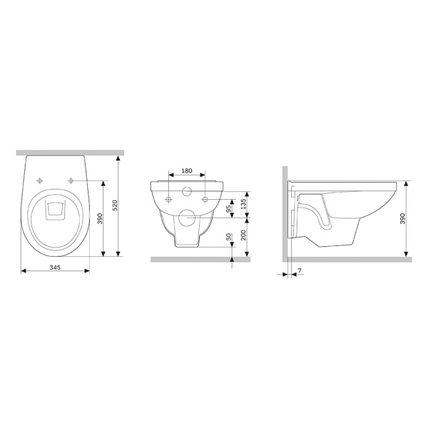 DX77C1738SC Jupiter подвесной унитаз с сиденьем микролифт