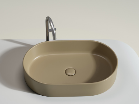 Умывальник чаша накладная овальная Ceramicanova Element 608*385*122мм, Капучино матовый, CN6048MC