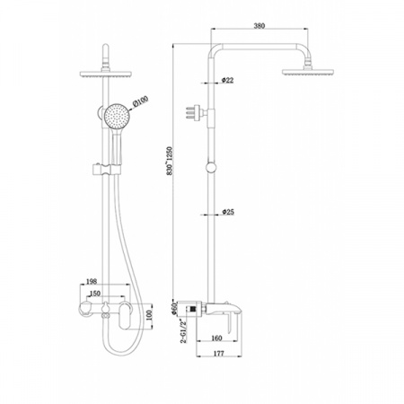 Душевая система Bravat Pure F6335369CP-A-RUS