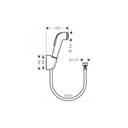 Гигиенический душ для псевдобиде Hansgrohe 32127000 шланг 125 см