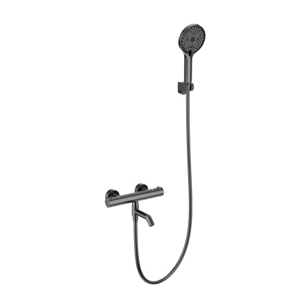 Смеситель для ванны с душем и термостатом WONZON & WOGHAND, Темный графит (WW-B2065-A1-BGG)