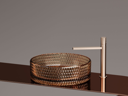 Умывальник чаша накладная круглая Ceramicanova Cristal 360*360*112мм, бежевый, CN6058