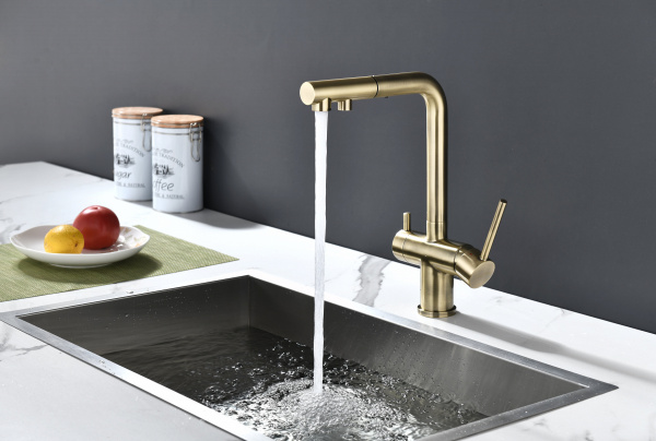 Смеситель для кухни Paulmark SERPENTINE Se213222-BR, бронза