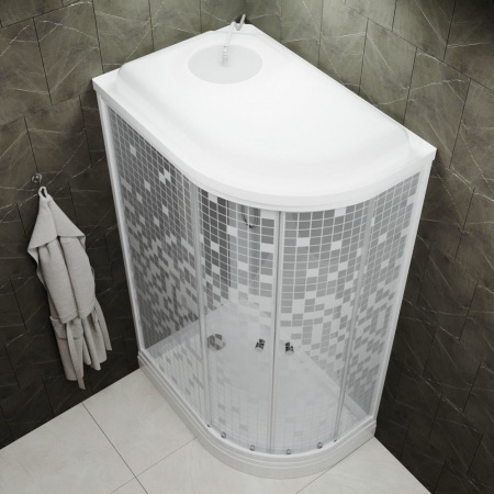 Душевая кабина Triton Коралл А3 ДН4 120х80 левая, поддон низкий, стекло мозаика