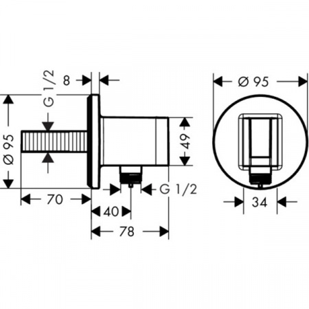 Подключение для душевого шланга Hansgrohe Fixfit Porter 26487000