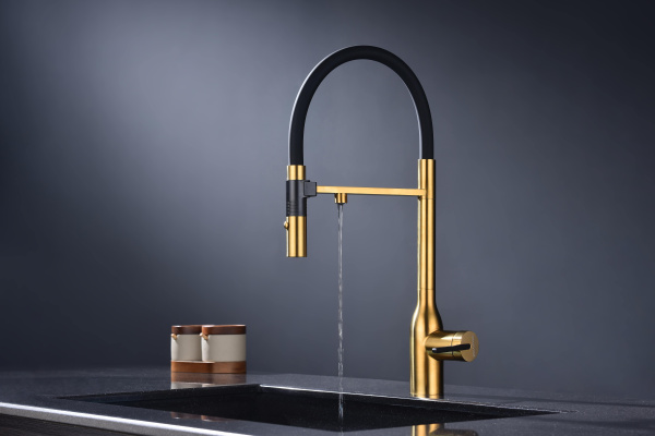 Смеситель для кухни Paulmark MAGNETO ONE Ma213188-BG, брашированное золото