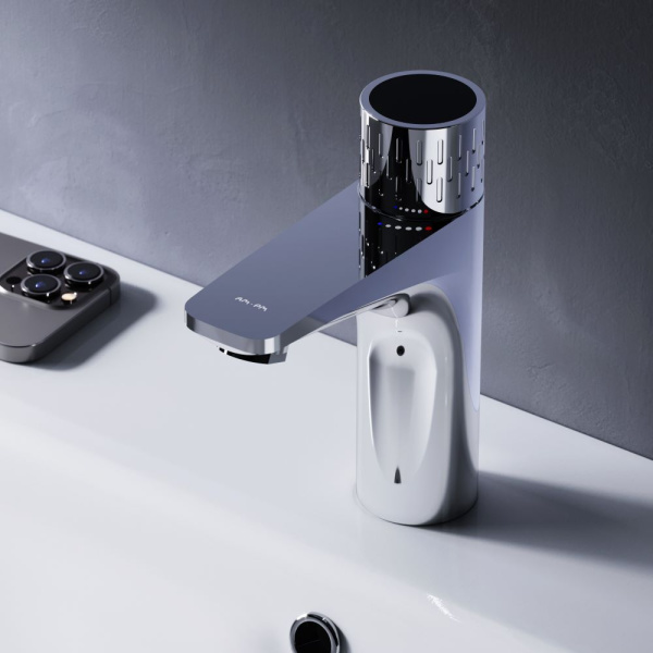 F90A02400 Gem Смеситель для умывальника AM.PM с индикацией температуры, хром.