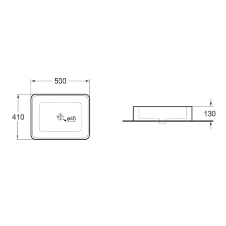 Раковина керамическая Vincea VBS-105G1, 500*410*130, накладная, цвет золото/золото