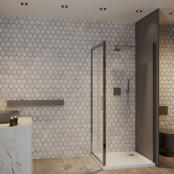 Душевой уголок Roxen Caspia 55060-120 120x80, прозрачное стекло/профиль хром