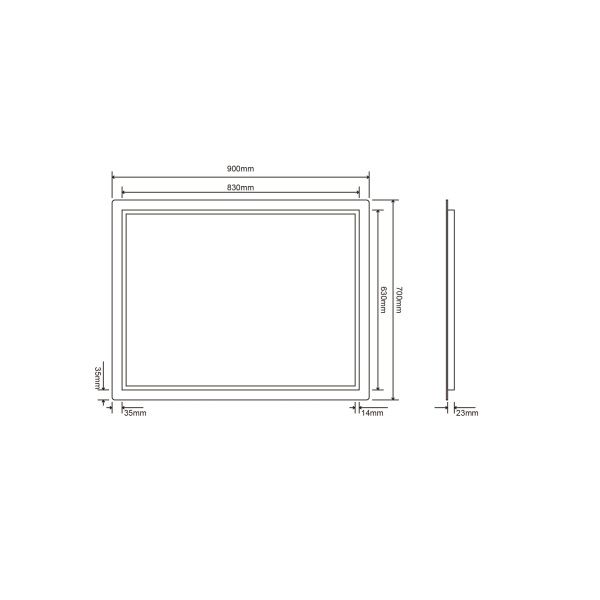 Зеркало Roxen Gotem 510165-90 90x70 с LED подсветкой