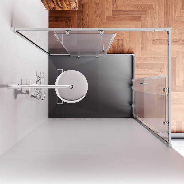 W90G-403-120290-MT Gem Душевое ограждение AM.PM прямоугольн.,раздвиж.двери 120x90 хром мат.,стекло прозрачное