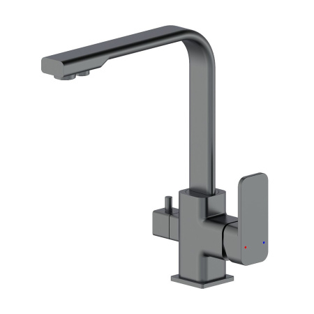 Смеситель для кухни с подключением фильтра WONZON & WOGHAND, Темный графит (WW-88458004-BGM)