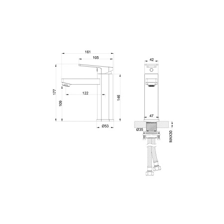 Смеситель для раковины WONZON & WOGHAND, Хром (WW-88139010-CR)
