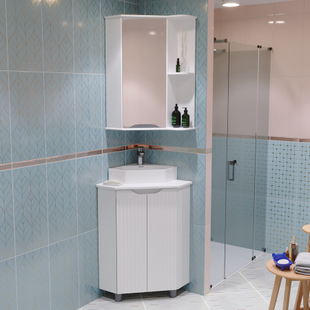 Тумба для ванной MIXLINE "КОРНЕР" универсальная, белая (548964)