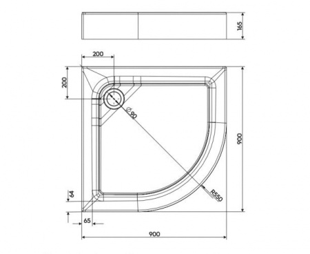 Душевой поддон Kolo First XBN1690000 90x90x4 см