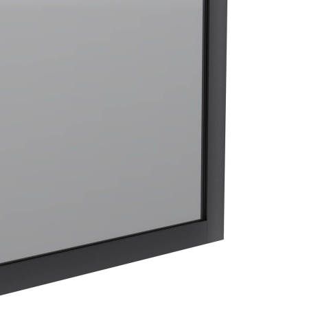 Стеклянная перегородка, шторка на борт ванны Reflexion RX14070TBL-06 140х70см фиксированная, тонированное закаленное стекло 8мм, черный профиль