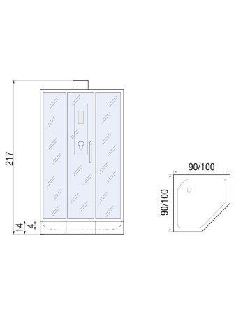 Душевая кабина River PENTA Б/К 100 1000х1000х2170мм
