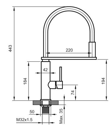 Смеситель для мойки Ahti Kemi KM833020