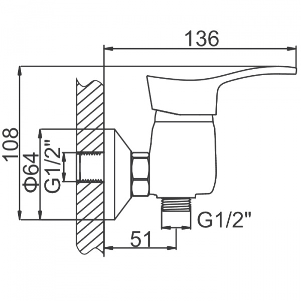 Смеситель для душа Ledeme H14 L2014