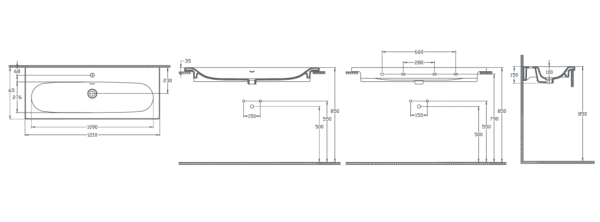 Раковина накладная ISVEA Sistema 121см цвет белый глянцевый 10SS50121SV