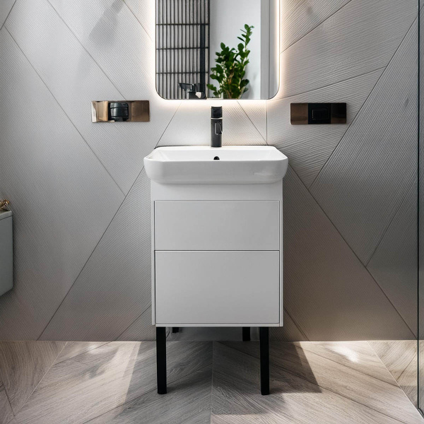 Тумба под умывальник Belux Клермонт напольная 45-02 Белый глянцевый