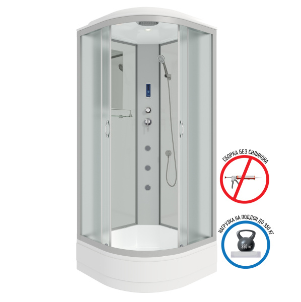 Душевая кабина Niagara Classic NG-2309-14BKTG (100х100х210) высокий поддон(40см),стекло матовое