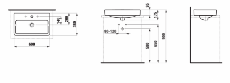 Умывальник Laufen Pro S 8129530001091 60x38x9
