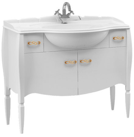 Тумба под умывальник Belux Бари Н 105-02 Белый глянцевый