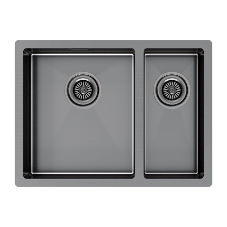 Мойка Paulmark GERBERG 59/2S UNI PM225944-GML 440х590х200 мм, нержавеющая сталь, вороненая сталь