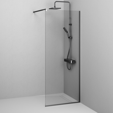 W84WI-80-F1-BTE Душевая перегородка AM.PM Func 80x200, стекло прозр. 8 мм + покрытие, профиль черный