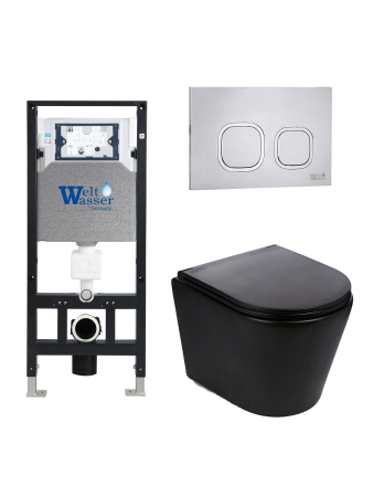 Комплект инсталляции с унитазом Weltwasser AMBERG 506 + SALZBACH 043 MT-BL + AMBERG RD-MT CR