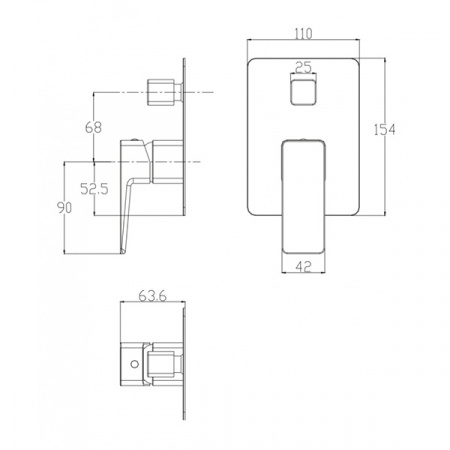 Смеситель для ванны Omnires Parma PM7435 BL