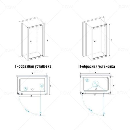 Душевой уголок RGW PA-43 (PA-05 + Z-050-1) стекло прозрачное 80х90, 04084389-011