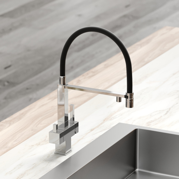 Смеситель для кухни SANCOS Moro с гибким изливом и возможностью подключения фильтра для воды, цвет хром, арт. SC4006CH