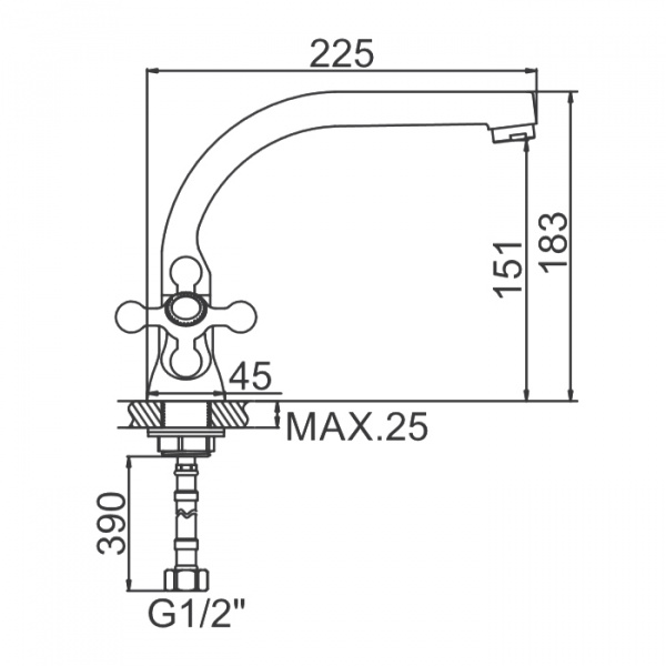 Смеситель для мойки Ledeme H19 L5819-2