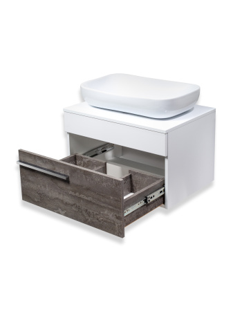 Тумба под раковину Runo подвесная железный камень Вудлайн 65 (00-00001341)