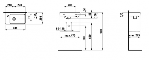 Умывальник Laufen Pro S 8159550001091 48x28x11