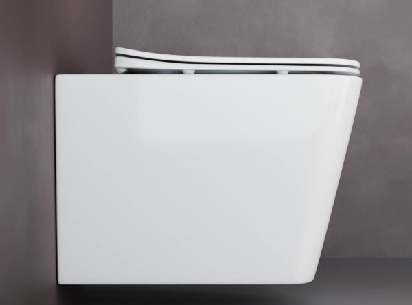 Подвесной унитаз Cubic Rimless 360х370 белый