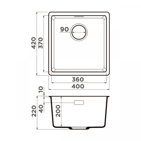 Кухонная мойка Omoikiri Kata 40-U-DC Artgranit темный шоколад 4993395