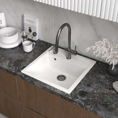 Смеситель Reflexion Lago RX9904BL для кухни с вытяжным изливом, оружейная сталь