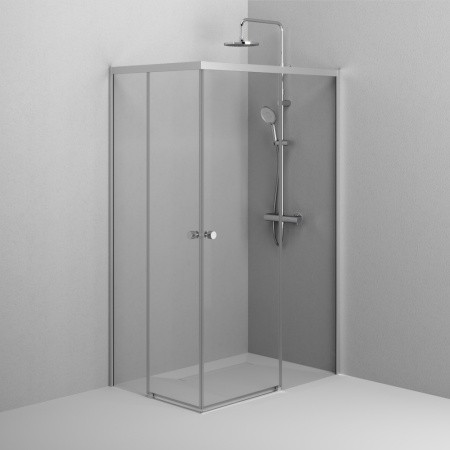W94G-403-12080-MТ Душевое ограждение AM.PM X-Joy Square Slide 120х80, мат хром, прозрачное