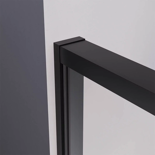 Душевая дверь раздвижная Premium Prato 400 B-L, 1800х2000, черный матовый, стекло прозрачное